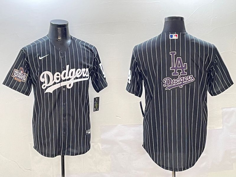 Men Los Angeles Dodgers Blank Black Stripe Jointly Name 2025 Nike MLB Jersey style 18->los angeles dodgers->MLB Jersey